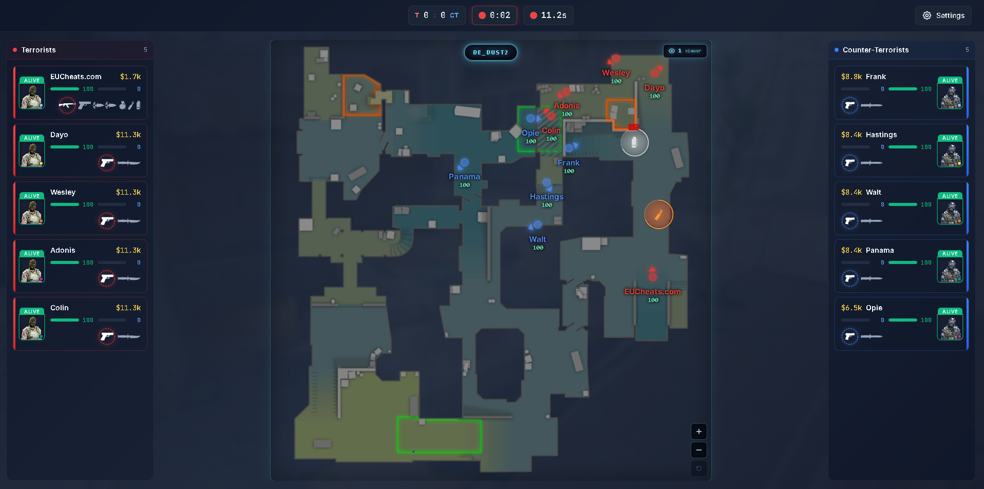 CS2 Web Radar Hack — live enemy radar in browser
